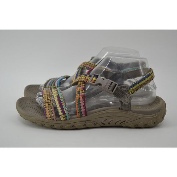Skecher Reggae Sew Me Taupe Sandals Sz 9 Womens Strappy Tan - Picture 13 of 13